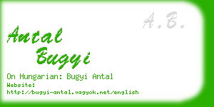 antal bugyi business card